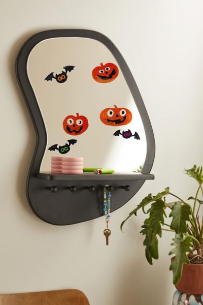 Urban Outfitters Jack-o-lantern And Bats Halloween Gel Window Cling Set In Orange At