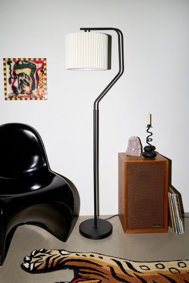 Modern Evan Floor Lamp with Pleated Shade