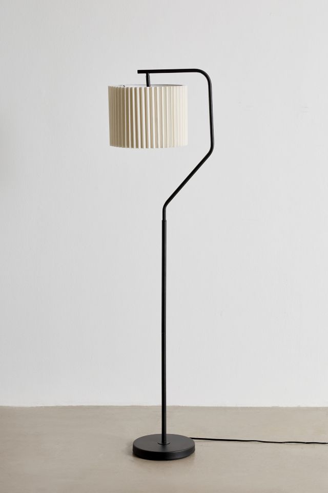 Modern Evan Floor Lamp with Pleated Shade