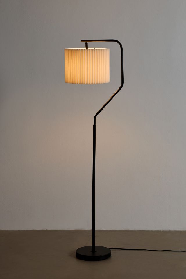 Modern Evan Floor Lamp with Pleated Shade