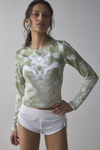 Puma Dare To Long Sleeve Graphic Tee In Pistachio Green, Women's At Urban Outfitters In Pistachio Green