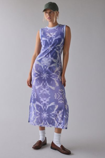 Puma Dare To Printed Mesh Column Midi Dress