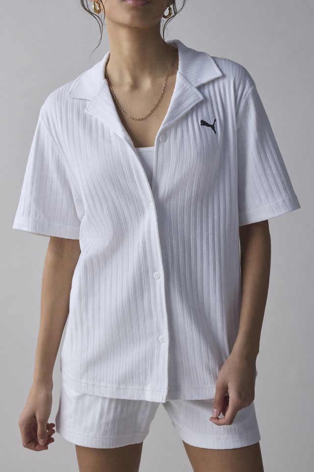 Puma Essential Pointelle Knit Button-Down Shirt #1