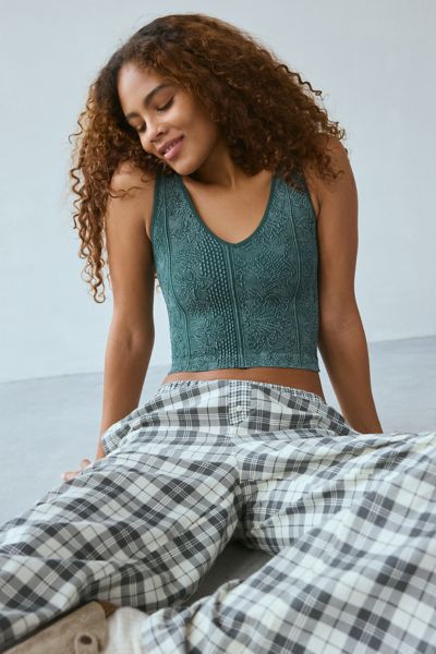 Out From Under Plunge Tapestry Jacquard Seamless Knit Cami