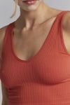 Out From Under Plunge Ribbed Seamless Knit Cropped Cami