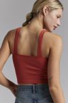 Out From Under Plunge Ribbed Seamless Knit Cropped Cami