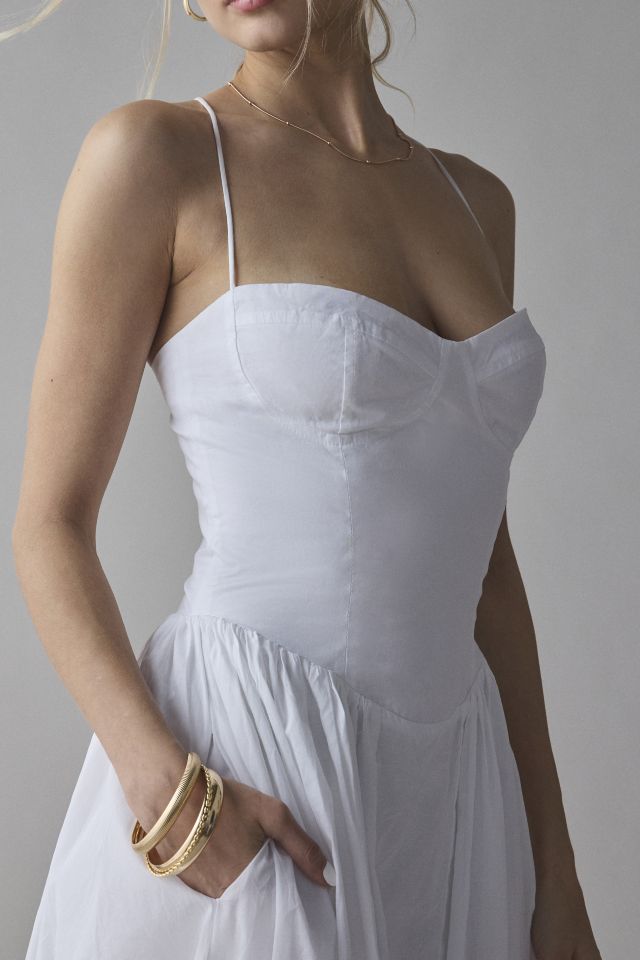 Bardot Estie Cotton Lace-Up Corset Maxi Dress #2