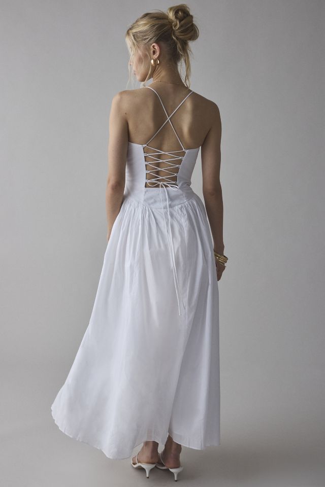 Bardot Estie Cotton Lace-Up Corset Maxi Dress #3