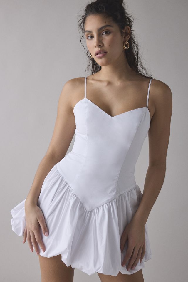 Bardot Lissett Drop Waist Poplin Bubble Mini Dress #1