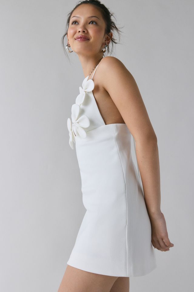 Bardot Ingrid Floral Applique Tie-Strap Plunge Mini Dress #3
