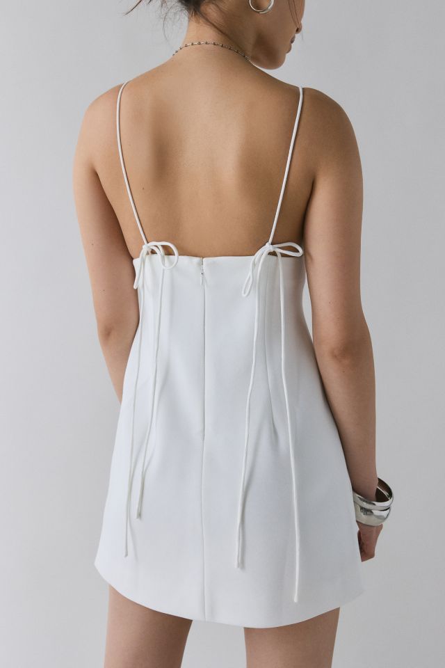 Bardot Ingrid Floral Applique Tie-Strap Plunge Mini Dress #4