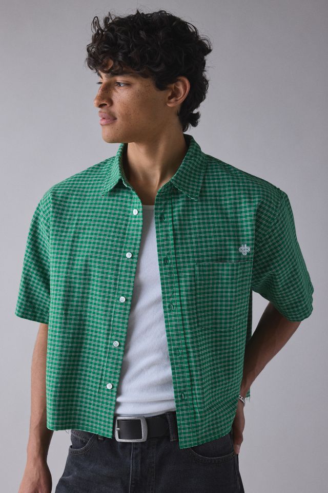 UO Check Pattern Cutoff Oxford Shirt #1