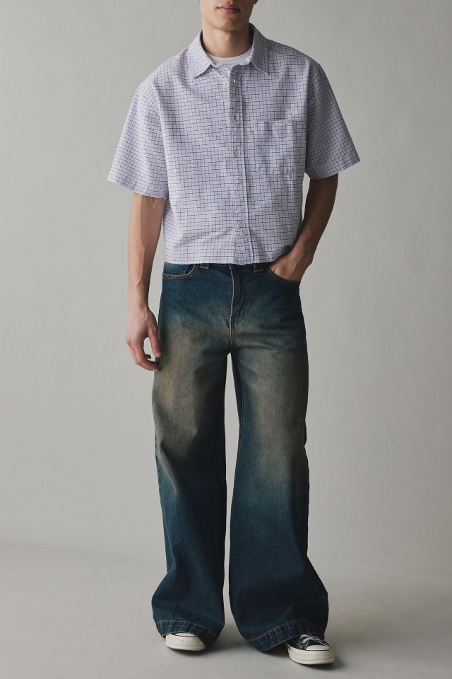 UO Check Pattern Boxy Oxford Shirt #2