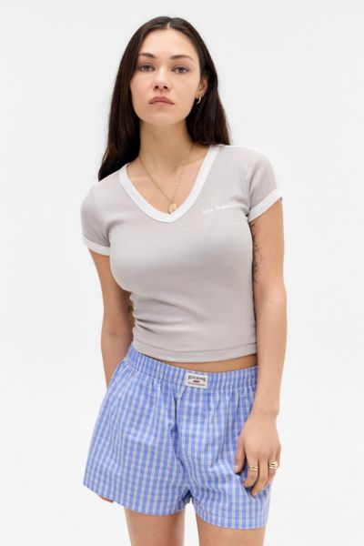 Iets Frans . V-neck Tee In Grey, Women's At Urban Outfitters In Grey