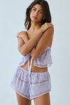 Kat The Label Lucille Satin Lace Trim Micro Short