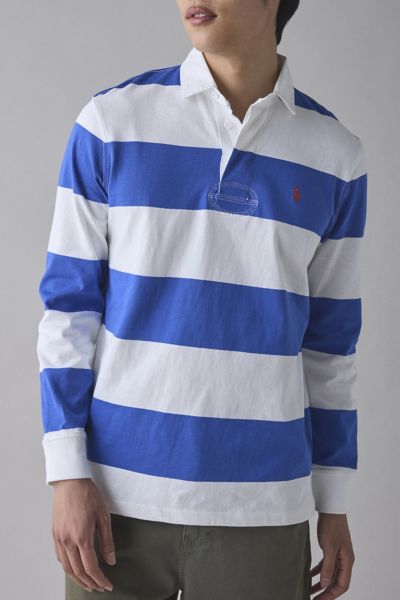 Vintage 1970s Polo Ralph Lauren Denim Collared Striped Polo