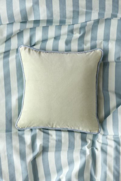 Urban Outfitters Piped Velvet Throw Pillow In Green At