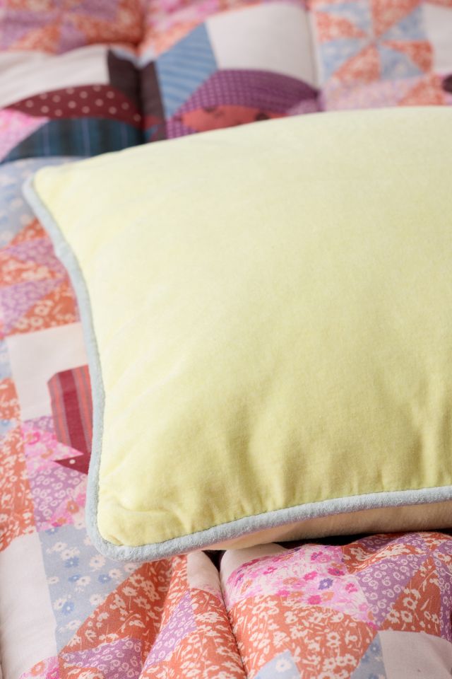 Piped Velvet Throw Pillow #1