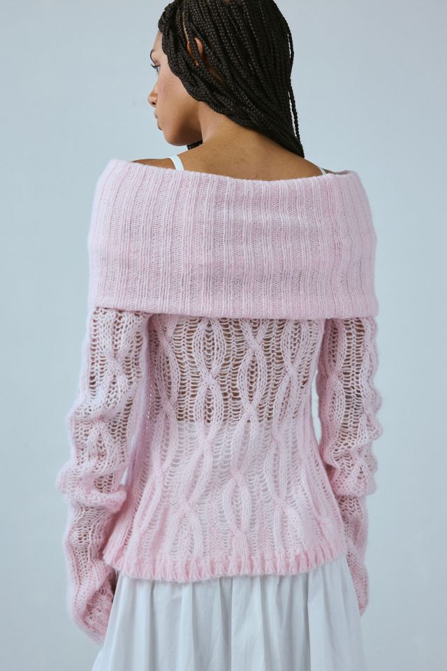 Fantastic Baby Gigi Off-The-Shoulder Open Knit Sweater #1