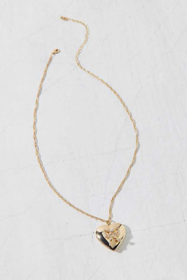 Bow Locket Pendant Necklace #1