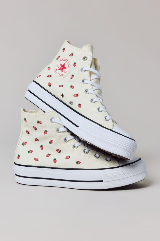 Espadrille à plateforme brodée de fraises Chuck Taylor All Star pour femmes Converse #1