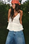 Kimchi Blue Tara Embroidered Cotton Babydoll Cami