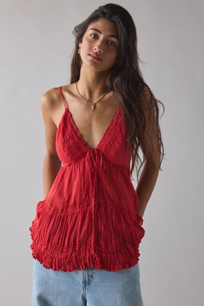 Kimchi Blue Calla Lily Lace-Trim Babydoll Tunic Top