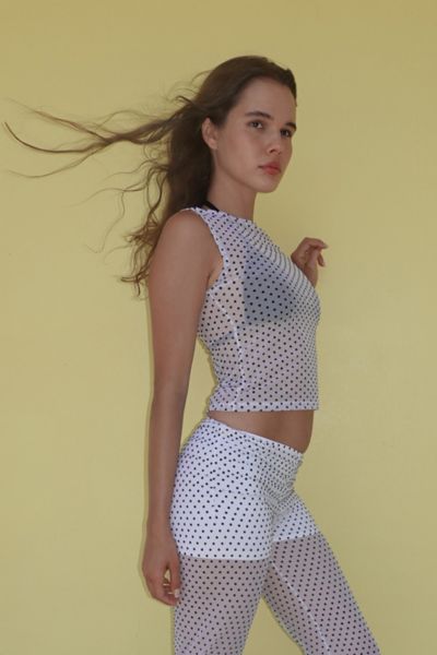 Gigi LA Romy Polka Dot Mesh Top