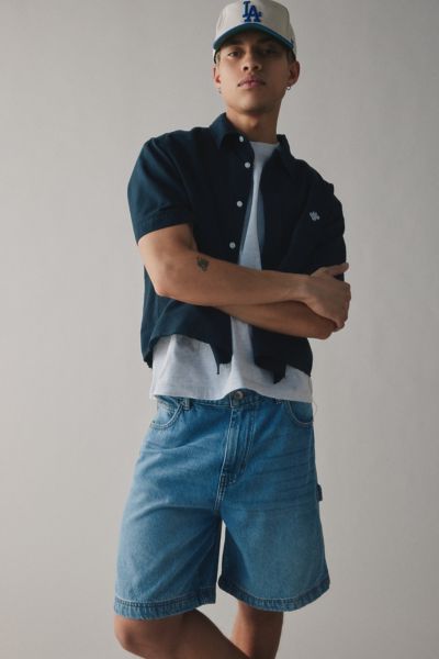 BDG DENIM CARPENTER SHORT IN VINTAGE DENIM LIGHT, MEN'S AT URBAN OUTFITTERS 