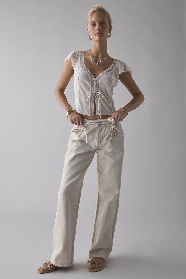Abrand 99 Bone Baggy Tied-Up Jean #2