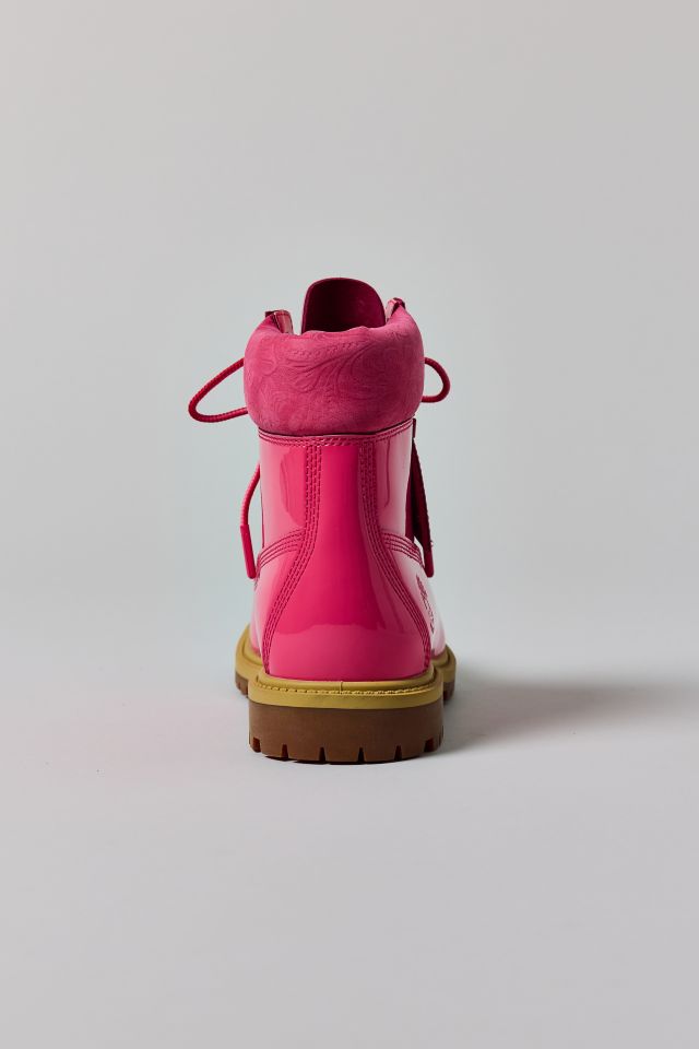 Timberland Women's Premium Pink Patent Leather 6-Inch Lace-Up Waterproof Boot #3