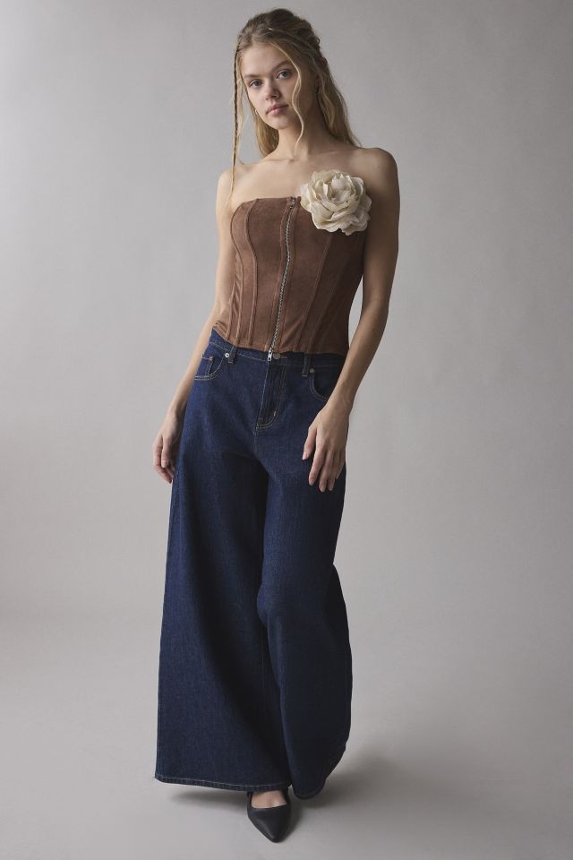 Out From Under Clara Faux Suede Strapless Corset Top #2