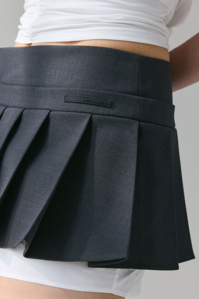 WMWM Layered Grey Pleated Micro Mini Skirt #2