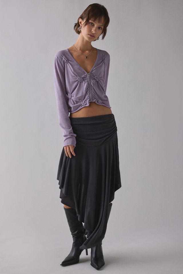 WMWM Cotton Bubble Detail Zip-Front Knit Top #2