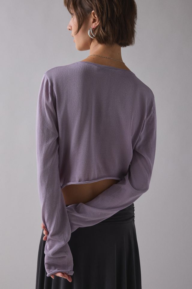 WMWM Cotton Bubble Detail Zip-Front Knit Top #3