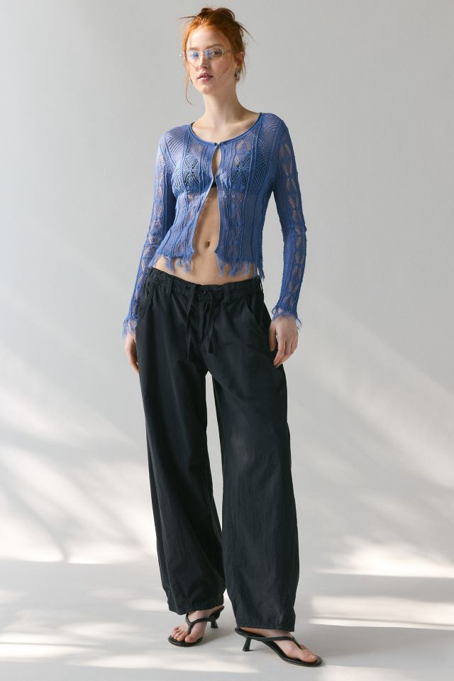 WMWM Cotton Lace Sheer Knit Flyaway Cardigan #2