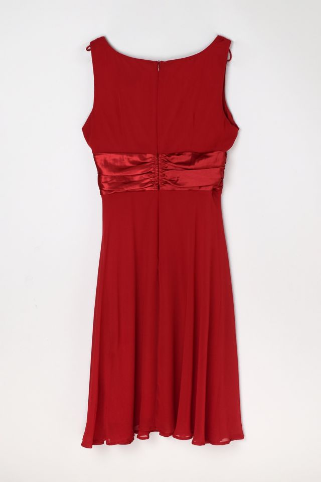 Vintage Y2k Cherry Red Ruched Dress #2