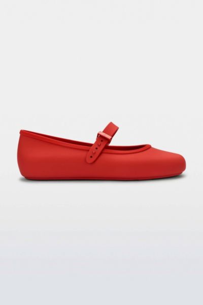 Melissa Soft Jelly Ballerina Flat In Red, Women's At Urban Outfitters In Red