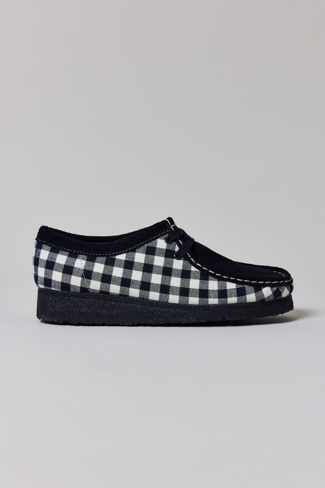 Clarks Women's Wallabee Black & White Gingham Shoe #1