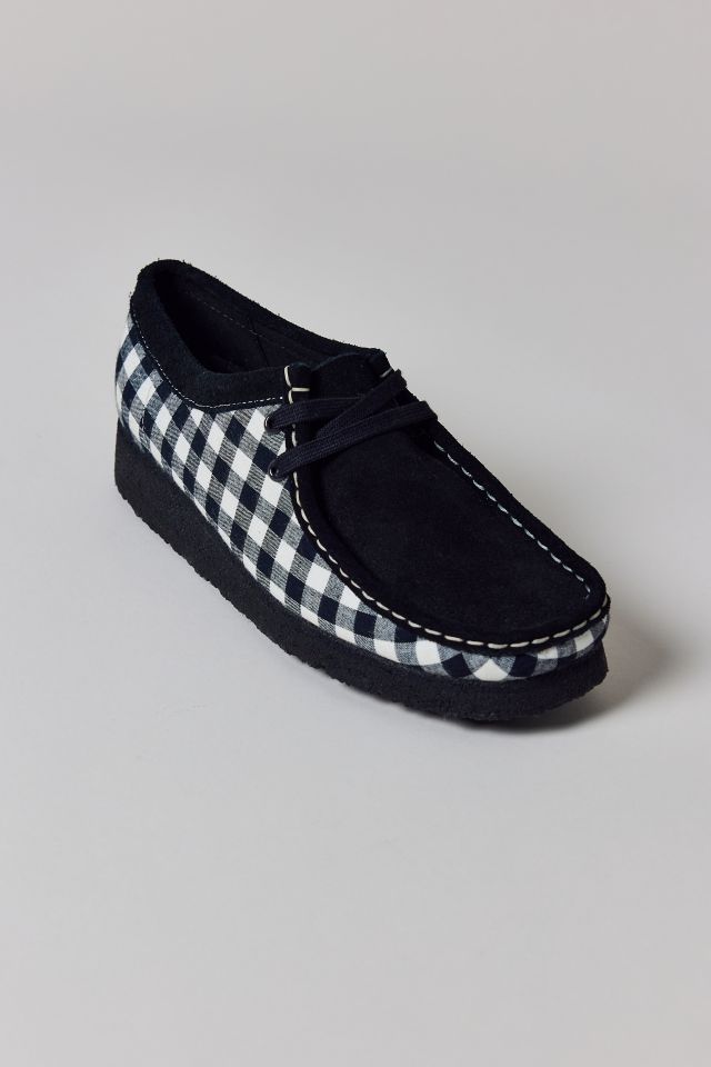 Clarks Women's Wallabee Black & White Gingham Shoe #2