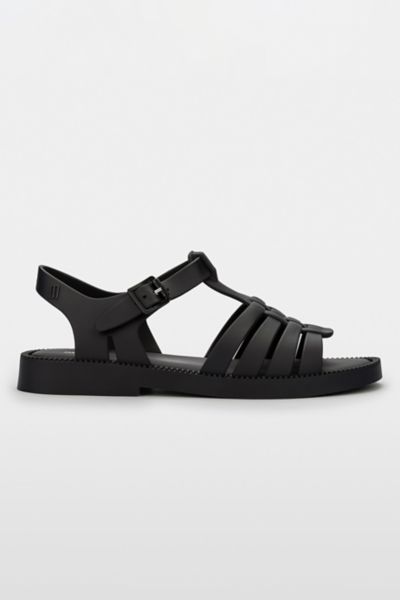 Melissa Possession Fresh Jelly Fisherman Sandal In Matt Black, Women's At Urban Outfitters In Matt Black