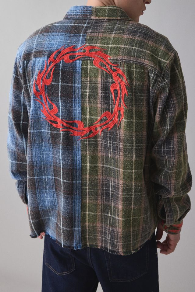 Deus Ex Machina Genesis Embroidered Spliced Flannel Shirt #1