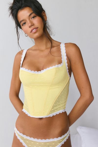 Mucci Ilaria Swiss Dot Mesh Lace-Trim Corset Product Page