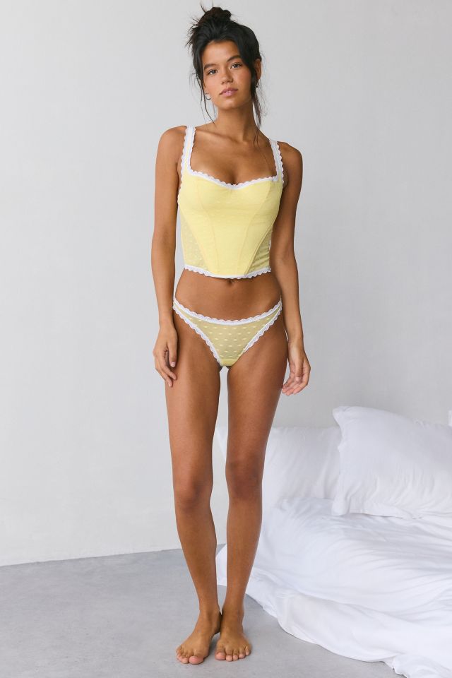 Mucci Ilaria Swiss Dot Mesh Lace-Trim Corset #2