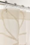 Flower Patterned Tufted Shower Curtain