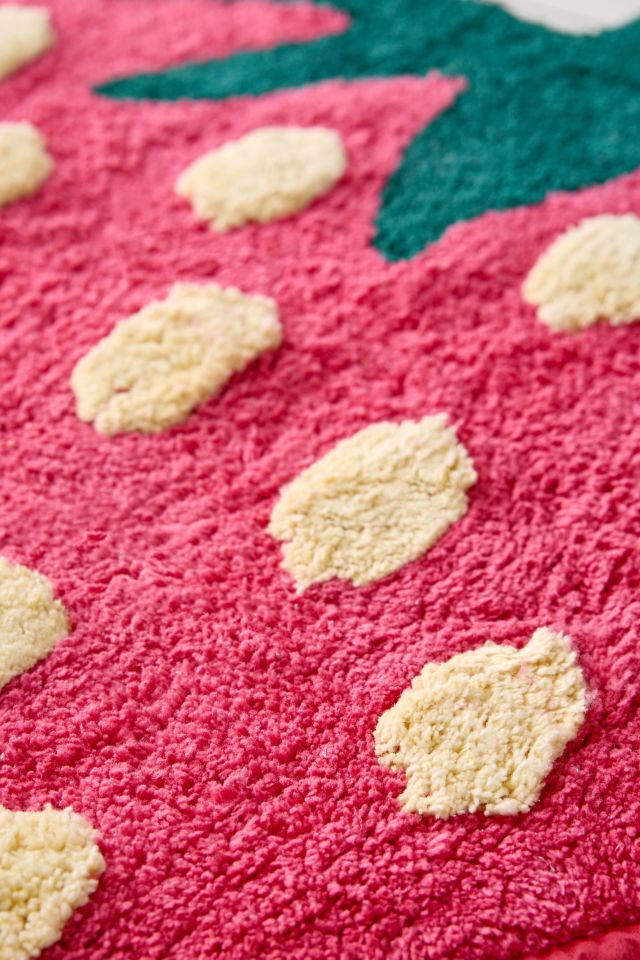 Strawberry Shape Plush Tufted Bath Mat #2