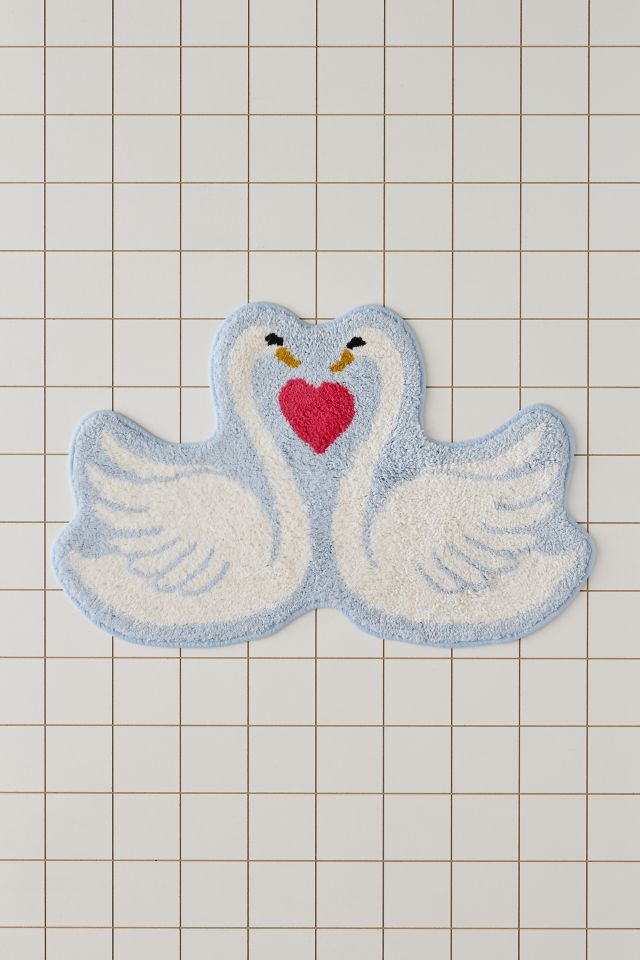 Swan Heart Bath Mat #1