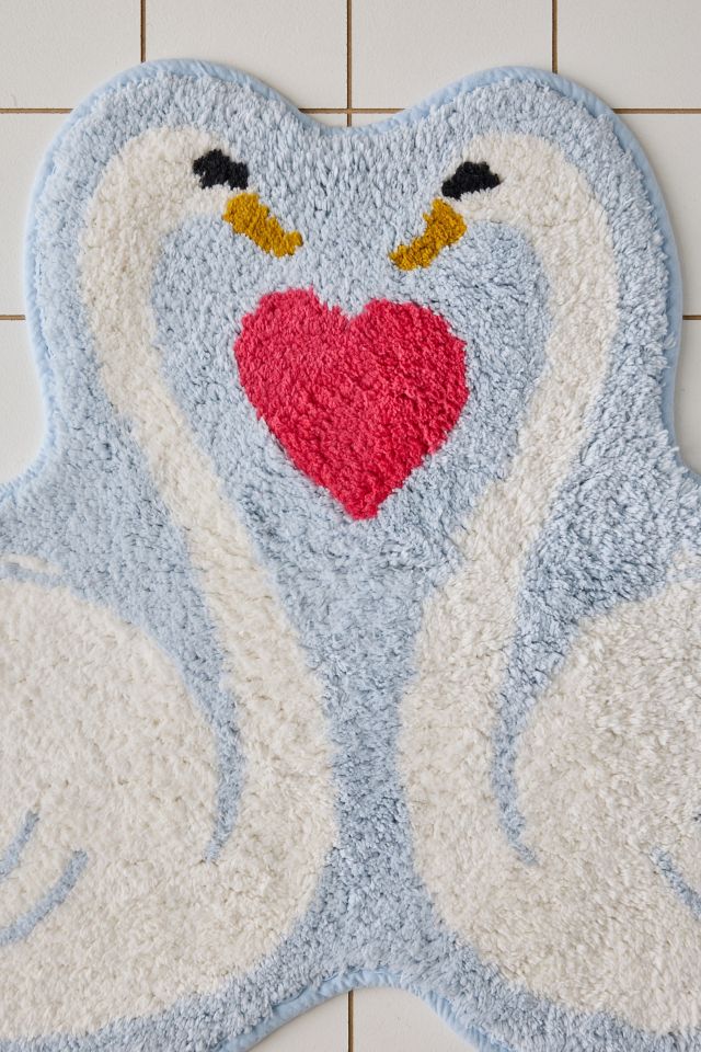 Swan Heart Bath Mat #3