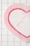 Heart Shape Bow Plush Tufted Bath Mat