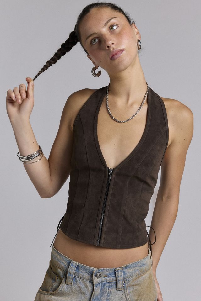 Silence + Noise Addison Faux Leather Vest Top #3